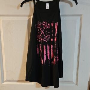 #CLUBFITWEAR BARBELL FLAG ROCKSTAR TANK: BLACK: GOOD CONDITION: SZ XL